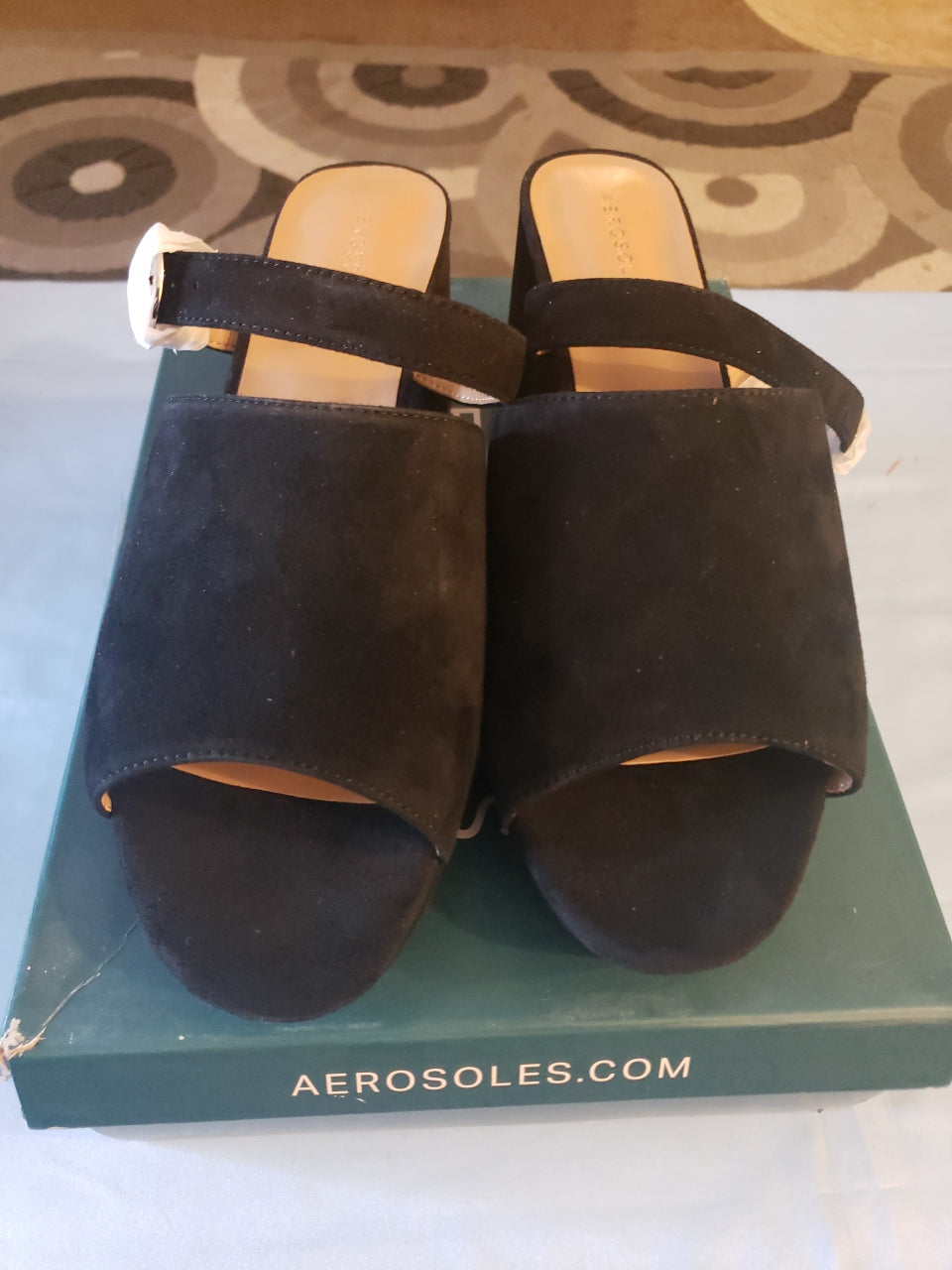 Aerosoles Women's Cosmic Black Platform Suede Size 12