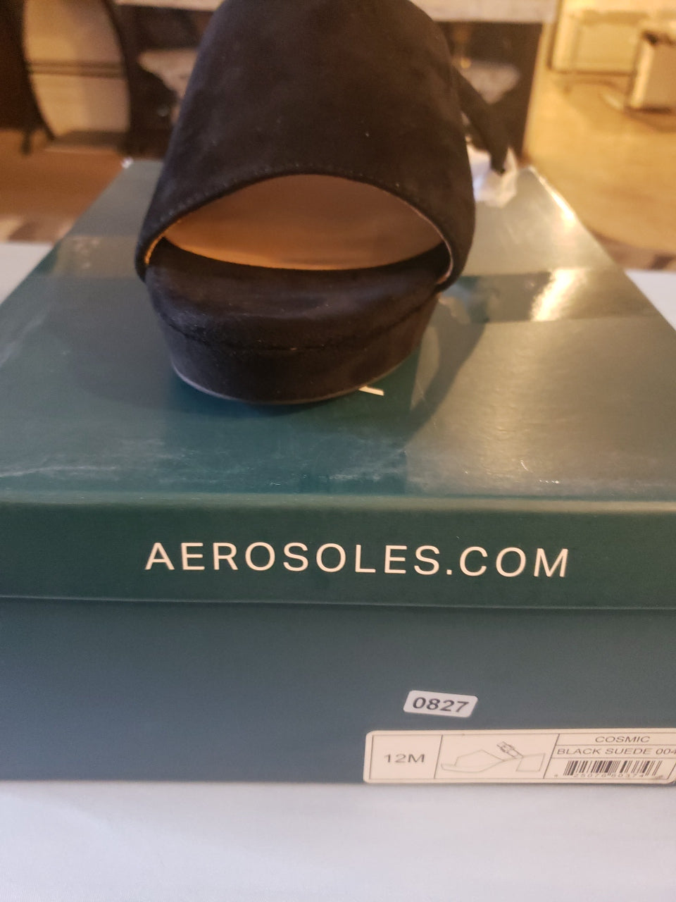 Aerosoles Women's Cosmic Black Platform Suede Size 12