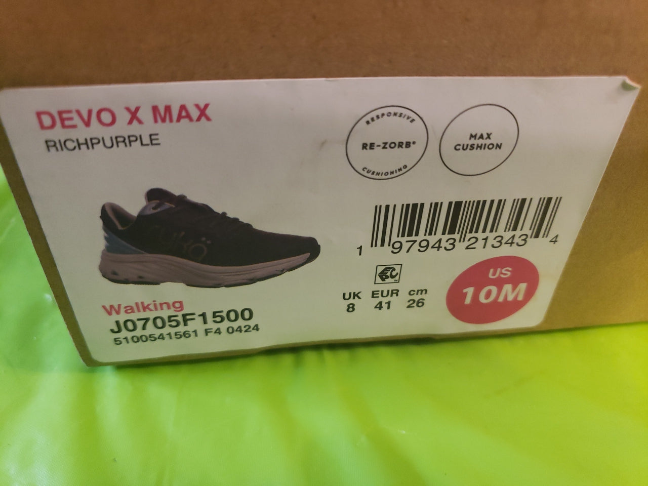 Ryka Devo X Max Richpurple Women's Walking Shoes Size 10 Medium.