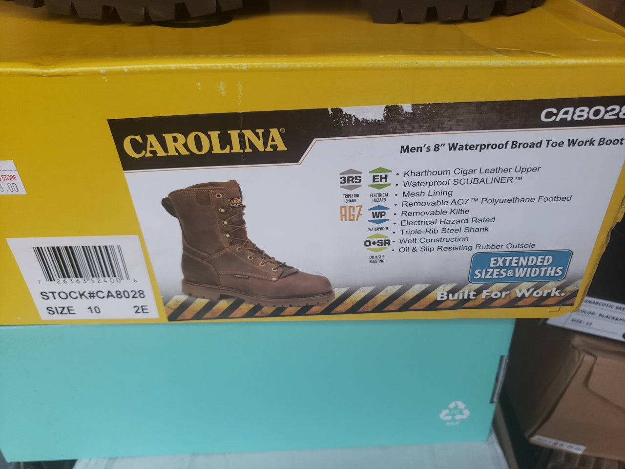 Carolina Men's Work Boots Size 10 2E Dark Brown CA8028