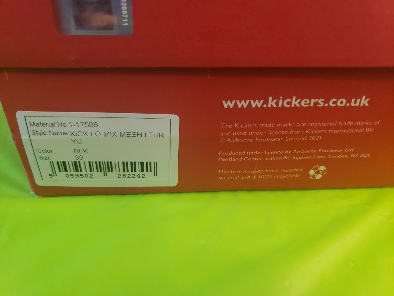 KICKERS WOMEN'S KIK LO MIX LTHR YU SIZE 39 BLK  1-17596