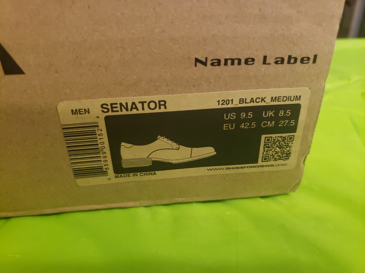 ³Shoes For Crews Men's Senator 1201 Shoes Size 9.5 Black