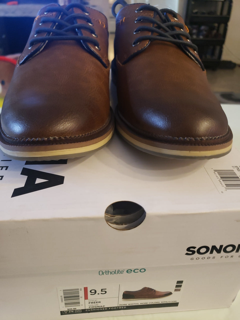 Sonoma Goods For Life Ortholite Eco Men's Freer Cognac Size 9.5