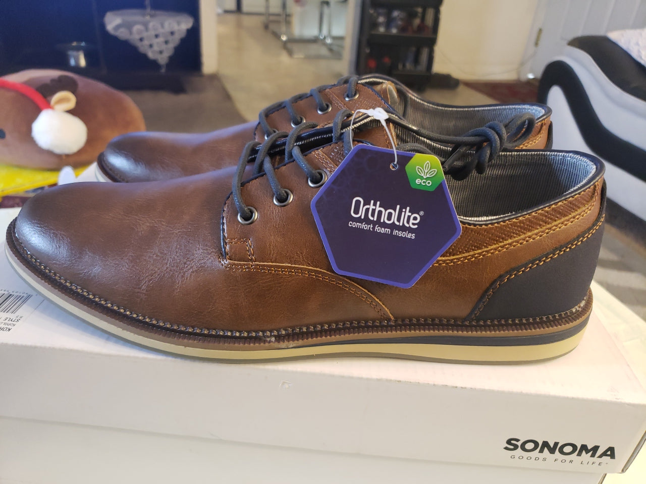 Sonoma Goods For Life Ortholite Eco Men's Freer Cognac Size 9.5