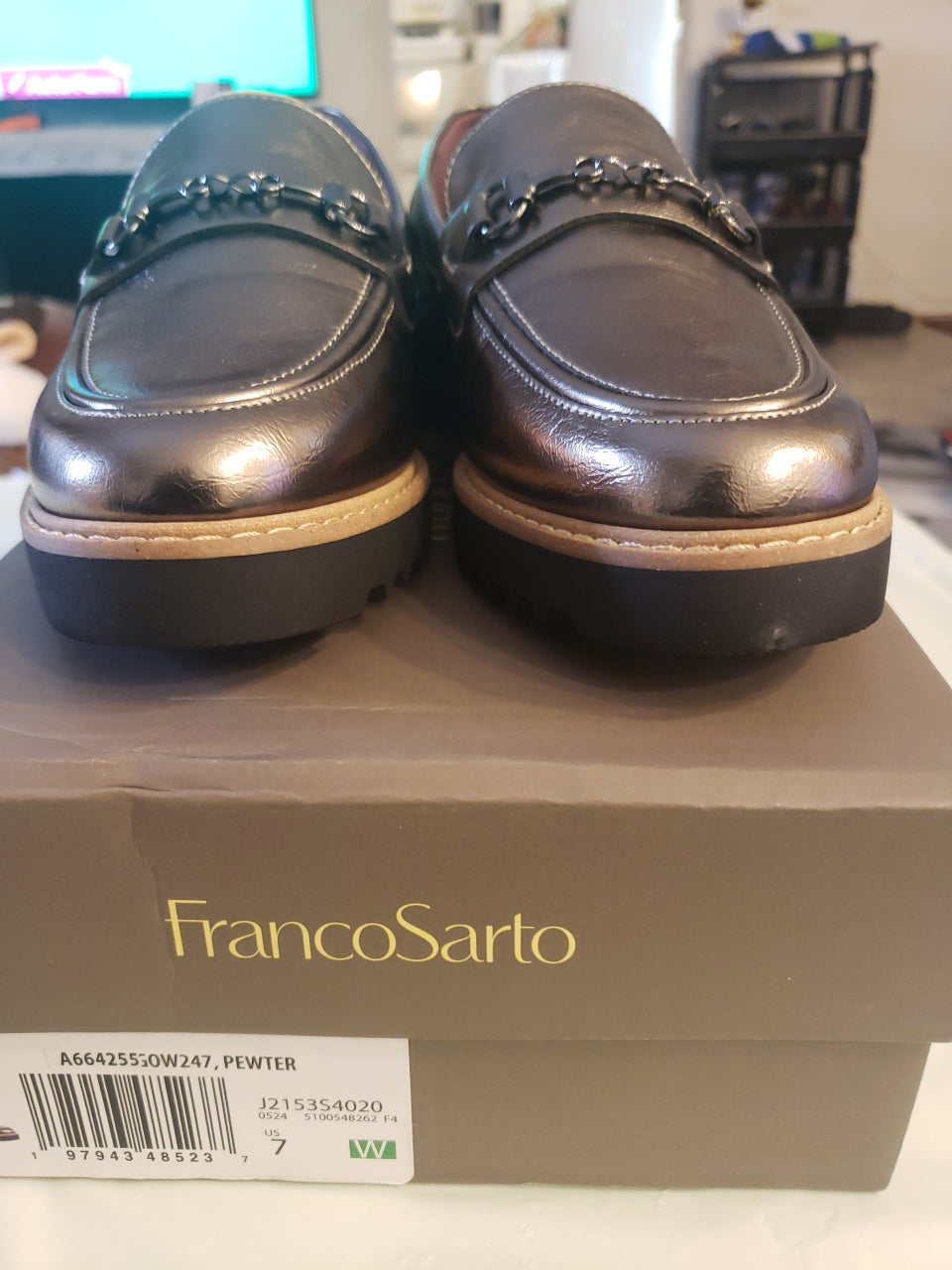 FrancoSarto Women's Loafers  Size 7 A664255 G0W247, Pewter