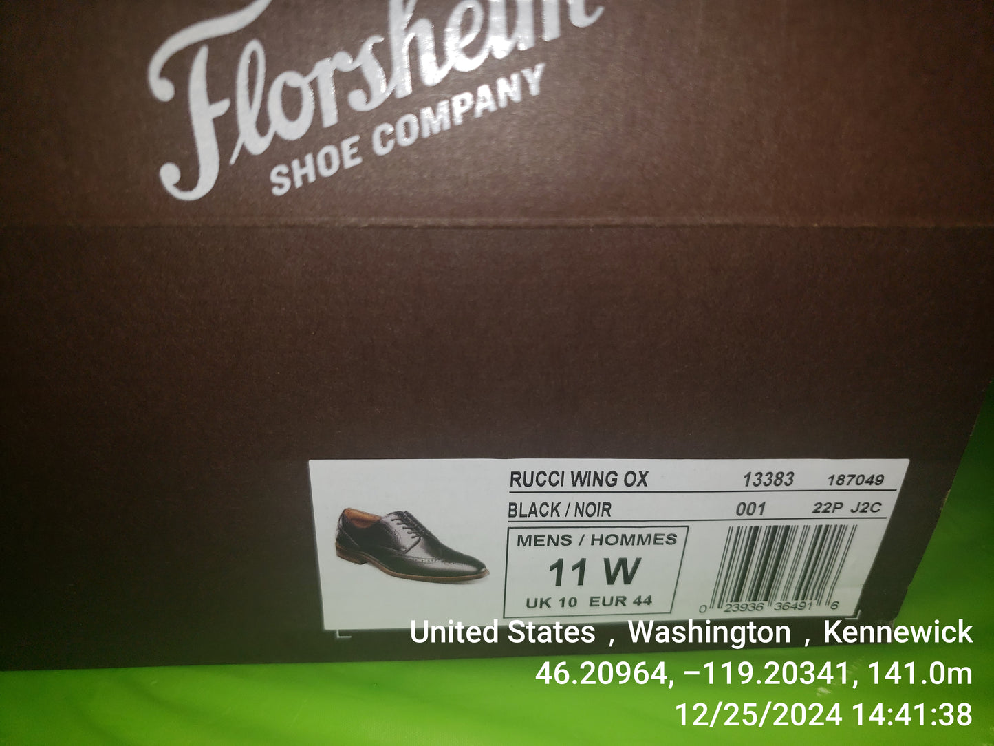 Florsheim Men's Dress Shoes Size 11 W Black Leather